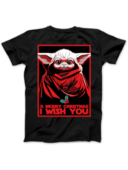 Koszulka Koszulka Damska Yoda Merry Christmas Czarna - Śmieszne T-Shirty z Nadrukami ?