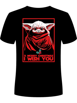 Koszulka Koszulka Męska Yoda Merry Christmas Czarna - Śmieszne T-Shirty z Nadrukami ?