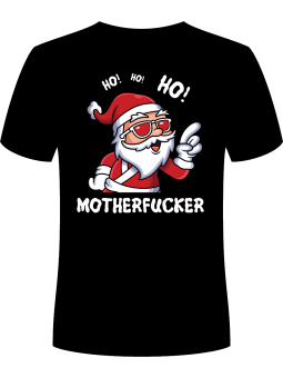 Koszulka Koszulka Męska Ho Ho Ho Motherfucker Czarna - Śmieszne T-Shirty z Nadrukami ?