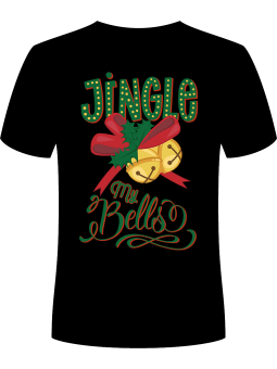 Koszulka Koszulka Męska Jingle My Bells Świąteczne Jaja Czarna - Śmieszne T-Shirty z Nadrukami ?