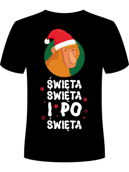 Koszulka Koszulka Męska Święta Święta i Po Świętach Czarna - Śmieszne T-Shirty z Nadrukami ?