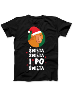 Koszulka Koszulka Damska Święta Święta i Po Świętach Czarna - Śmieszne T-Shirty z Nadrukami ?