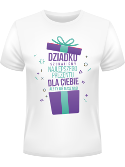 Koszulka Koszulka Męska Dziadku Masz Nas Biała - Śmieszne T-Shirty z Nadrukami ?