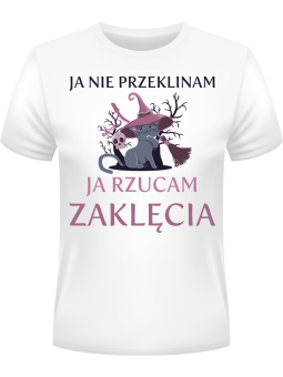 Koszulka Koszulka Męska Ja Nie Przeklinam Biała - Śmieszne T-Shirty z Nadrukami ?
