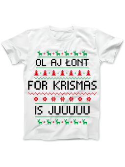 Koszulka Koszulka Damska Ol Aj Łont For Krismas Biała - Dziadek Do Orzechów Święta