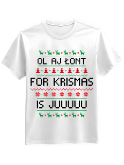 Koszulka Koszulka Męska Ol Aj Łont For Krismas Biała - piwo święta mikołaj