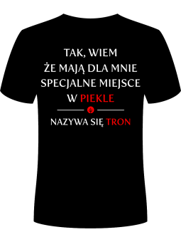 Koszulka Koszulka Męska Moje miejsce w piekle Czarna - Śmieszne T-Shirty z Nadrukami ?