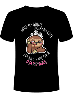 Koszulka Koszulka Męska Jak mi się nie chce Czarna - Śmieszne T-Shirty z Nadrukami ?