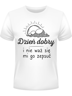 Koszulka Koszulka Męska Dzień dobry Biała - Śmieszne T-Shirty z Nadrukami ?