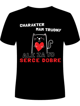 Koszulka Koszulka Męska Charakter mam trudny Czarna - Śmieszne T-Shirty z Nadrukami ?
