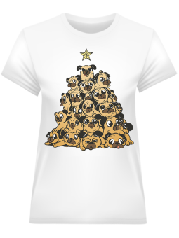 Koszulka Koszulka Damska Psia Choinka Biała - Dziadek Do Orzechów Święta