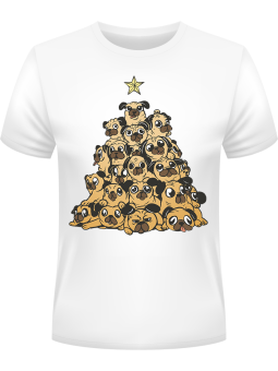 Koszulka Koszulka Męska Psia Choinka Biała - piwo święta mikołaj