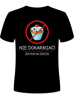 Koszulka Koszulka Męska Jestem na Diecie Czarna - Śmieszne T-Shirty z Nadrukami ?