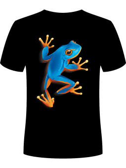 Koszulka Koszulka Męska Koszulka Blue Tree Frog Czarna - Żaba Idealna Na Codzień