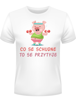 Koszulka Koszulka Męska Co se schudne to se przytyje Biała - Śmieszne T-Shirty z Nadrukami ?