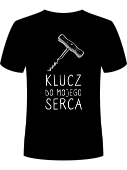 Koszulka Koszulka Męska Klucz do mojego serca Czarna - Śmieszne T-Shirty z Nadrukami ?