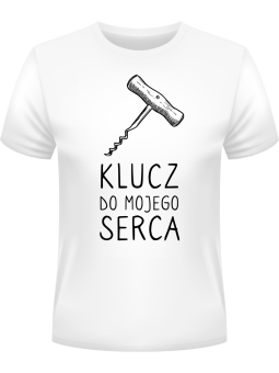 Koszulka Koszulka Męska Klucz do mojego serca Biała - Śmieszne T-Shirty z Nadrukami ?
