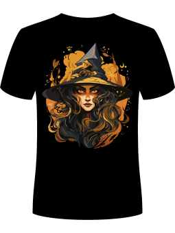 Koszulka Koszulka Męska Złota Wiedźma Czarna - Śmieszne T-Shirty z Nadrukami ?