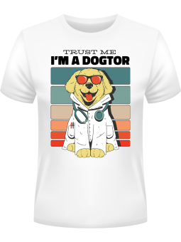 Koszulka Koszulka Męska Trust me I'm a dogtor biała - Śmieszne T-Shirty z Nadrukami ?
