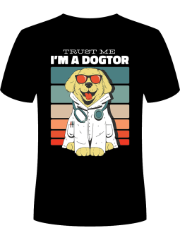 Koszulka Koszulka Męska Trust me I'm a dogtor czarna - Śmieszne T-Shirty z Nadrukami ?