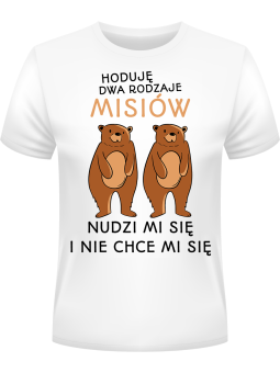 Koszulka Koszulka Męska Dwa rodzaje misiów Biała - Śmieszne T-Shirty z Nadrukami ?