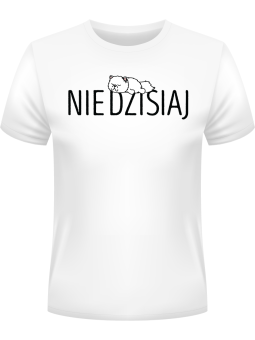 Koszulka Koszulka Męska Nie dzisiaj Biała - Śmieszne T-Shirty z Nadrukami ?