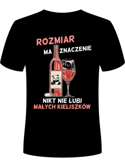 Koszulka Koszulka Męska Rozmiar ma znaczenie Czarna - Śmieszne T-Shirty z Nadrukami ?