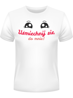 Koszulka Koszulka Męska Uśmiechnij Się do Mnie Biała - Śmieszne T-Shirty z Nadrukami ?