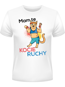 Koszulka Koszulka Męska Mam te kocie ruchy Biała - Śmieszne T-Shirty z Nadrukami ?