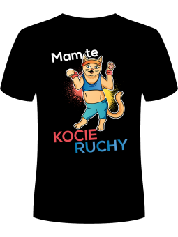 Koszulka Koszulka Męska Mam te kocie ruchy Czarna - Śmieszne T-Shirty z Nadrukami ?