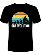 Koszulka Koszulka Męska Cat Evolution Czarna - Śmieszne T-Shirty z Nadrukami ?