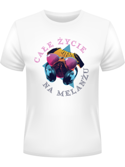 Koszulka Koszulka Męska Całe Życie Na Melanżu Biała - Śmieszne T-Shirty z Nadrukami ?