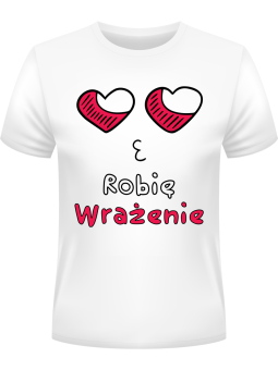 Koszulka Koszulka Męska Robię Wrażenie Biała - Śmieszne T-Shirty z Nadrukami ?