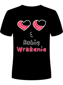 Koszulka Koszulka Męska Robię Wrażenie Czarna - Śmieszne T-Shirty z Nadrukami ?