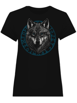 Koszulka Koszulka Damska Wilk Viking Czarna - Śmieszne T-Shirty z Nadrukami ?