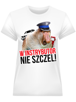 Koszulka Koszulka Damska W instrybutor nie szczel Biała - Śmieszne T-Shirty z Nadrukami ?