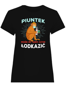 Koszulka Koszulka Damska Piuntek Czarna - Śmieszne T-Shirty z Nadrukami ?