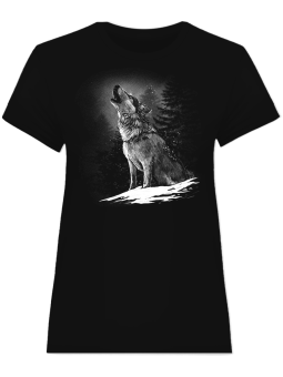 Koszulka Koszulka Damska Realistyczny wilk Czarna - Śmieszne T-Shirty z Nadrukami ?