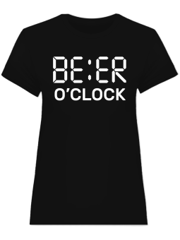 Koszulka Koszulka Damska Beer Time Czarna - Śmieszne T-Shirty z Nadrukami ?