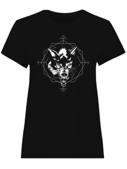 Koszulka Koszulka Damska Wilk Czarna - Śmieszne T-Shirty z Nadrukami ?