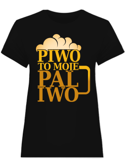 Koszulka Koszulka Damska Piwo to moje paliwo Czarna - Śmieszne T-Shirty z Nadrukami ?