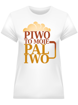 Koszulka Koszulka Damska Piwo to moje paliwo Biała - Śmieszne T-Shirty z Nadrukami ?