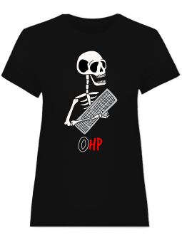 Koszulka Koszulka Damska Gracz Halloween 0hp Czarna - Śmieszne T-Shirty z Nadrukami ?