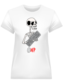 Koszulka Koszulka Damska Gracz Halloween 0hp Biała - Śmieszne T-Shirty z Nadrukami ?