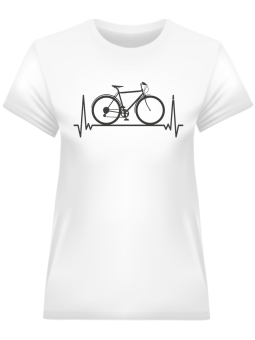 Koszulka Koszulka Damska Rowerowy Heartbeat Biała - Śmieszne T-Shirty z Nadrukami ?