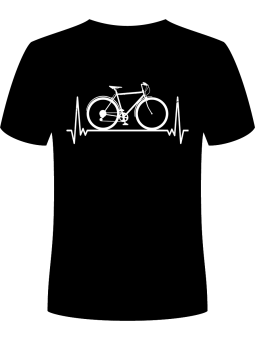 Koszulka Koszulka Męska Rowerowy Heartbeat Czarna - Śmieszne T-Shirty z Nadrukami ?