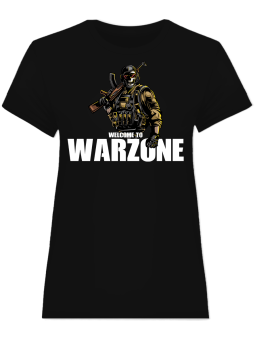 Koszulka Koszulka Damska COD Warzone Czarna - Śmieszne T-Shirty z Nadrukami ?