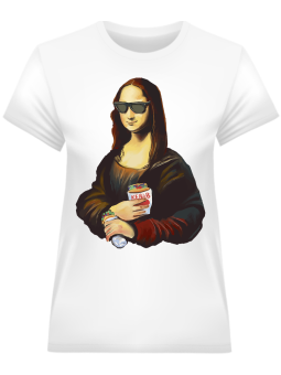 Koszulka Koszulka Damska Mona Lisa Kebab Biała - Śmieszne T-Shirty z Nadrukami ?