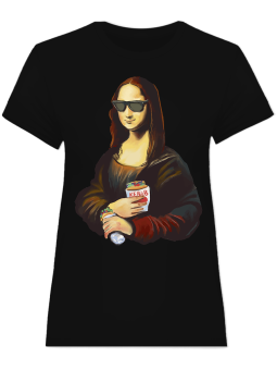 Koszulka Koszulka Damska Mona Lisa Kebab Czarna - Śmieszne T-Shirty z Nadrukami ?