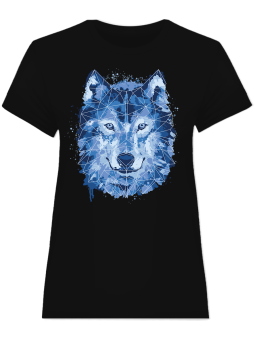 Koszulka Koszulka Damska Wilk Watercolor Czarna - Śmieszne T-Shirty z Nadrukami ?